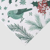 Papier Mousseline Emerald Green Holiday Birds Tissu Paper (Détail)