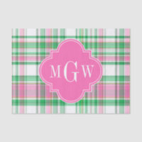 Emerald Green Hot Pink Wht Preppy Madras