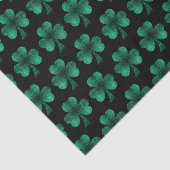 Papier Mousseline Emerald Green Sparkles Shamrock motif noir (Détail)