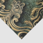 Papier Mousseline Émeraude Green Rustic Steampunk Horloge (1) (Détail)