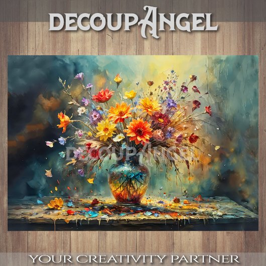 Papier Mousseline Émeute florale des couleurs - Découpage -