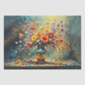 Papier Mousseline Émeute florale des couleurs - Découpage - (Recto)