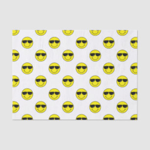 Papier Mousseline Emoji frais font face avec des lunettes de soleil