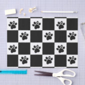 Papier Mousseline Empreinte À damiers noire et blanche (Artisanat)