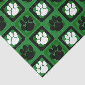 Papier Mousseline Empreinte à répétition verte, blanche et noire (Détail)