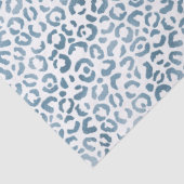 Papier Mousseline Empreinte de léopard Aqua Blue Navy (Détail)