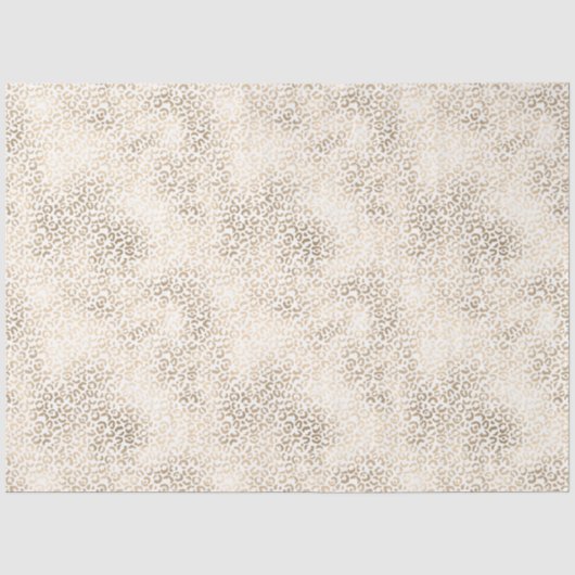 Papier Mousseline Empreinte de léopard blanc bronze or (Recto)