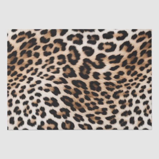 Papier Mousseline Empreinte de léopard blanc chic (Recto)