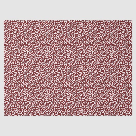 Papier Mousseline Empreinte de léopard blanc rouge (Recto)