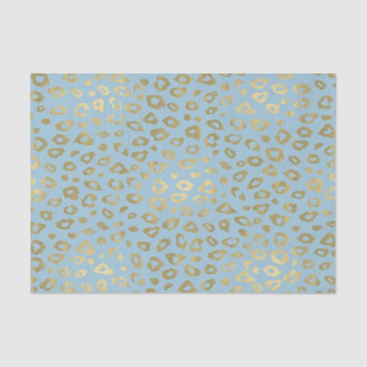 Papier Mousseline Empreinte de léopard bleu d'Ombre d'or (Recto)