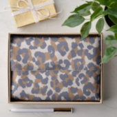 Papier Mousseline Empreinte de léopard-bleu et Brown (Cadeau)