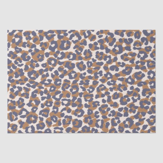 Papier Mousseline Empreinte de léopard-bleu et Brown (Recto)