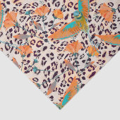 Papier Mousseline Empreinte de léopard branché, oiseaux de paradis (Détail)