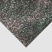Papier Mousseline Empreinte de léopard Brown vert turquoise (Détail)