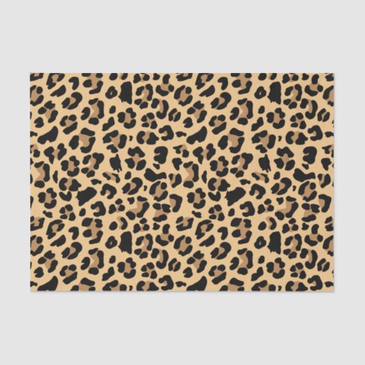 Papier Mousseline Empreinte de léopard classique Brown et noir (Recto)