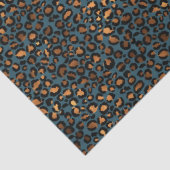 Papier Mousseline Empreinte de léopard de bronze bleu (Détail)
