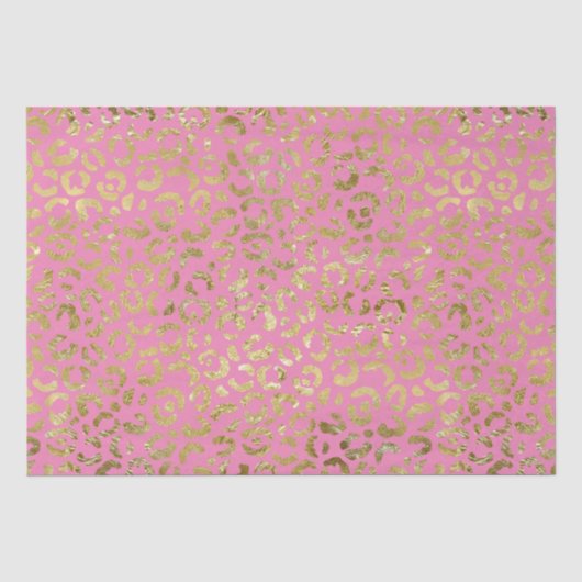 Papier Mousseline Empreinte de léopard de glam or rose (Recto)