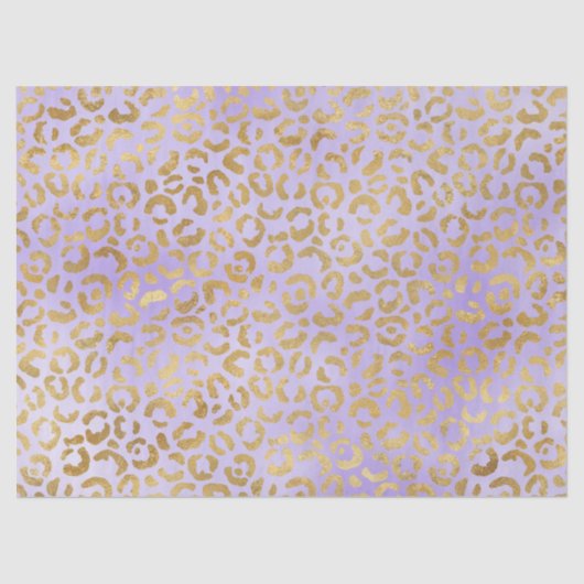Papier Mousseline Empreinte de léopard de glam or violet (Recto)