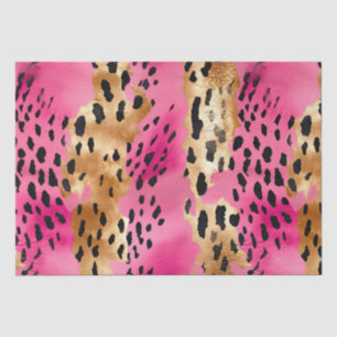 Papier Mousseline Empreinte de léopard de glam rose fille Abstrait
