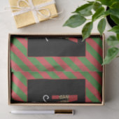 Papier Mousseline Empreinte de léopard de Noël moderne Red Green Str (Cadeau)