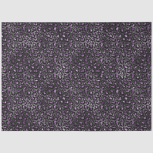 Papier Mousseline Empreinte de léopard d'étincelle noire violette