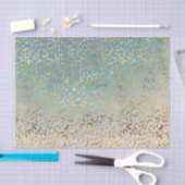 Papier Mousseline Empreinte de léopard d'or Aqua Blush      (Artisanat)