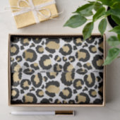 Papier Mousseline Empreinte de léopard d'or noir (Cadeau)