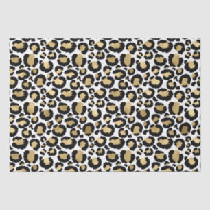 Papier Mousseline Empreinte de léopard d'or noir