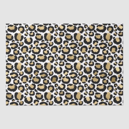 Papier Mousseline Empreinte de léopard d'or noir (Recto)