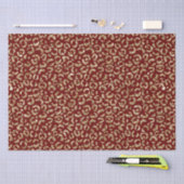 Papier Mousseline Empreinte de léopard d'or Parties scintillant Red  (Artisanat)