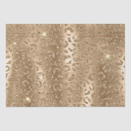 Papier Mousseline Empreinte de léopard Gold Glam Parties scintillant (Recto)
