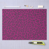 Papier Mousseline Empreinte de léopard-Magenta (Artisanat)