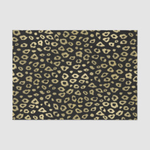 Papier Mousseline Empreinte de léopard noir d'Ombre d'or