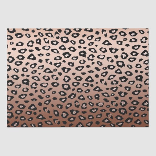 Papier Mousseline Empreinte de léopard noir en bronze Ombre d'or (Recto)