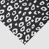 Papier Mousseline Empreinte de léopard noir et blanc (Détail)