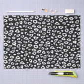 Papier Mousseline Empreinte de léopard noir et blanc (Artisanat)