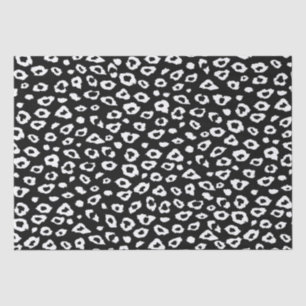 Papier Mousseline Empreinte de léopard noir et blanc