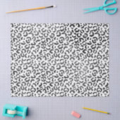 Papier Mousseline Empreinte de léopard noir et blanc (Artisanat)
