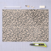 Papier Mousseline Empreinte de léopard noir et crème (Artisanat)