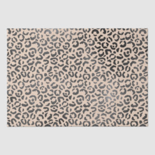 Papier Mousseline Empreinte de léopard noir et crème