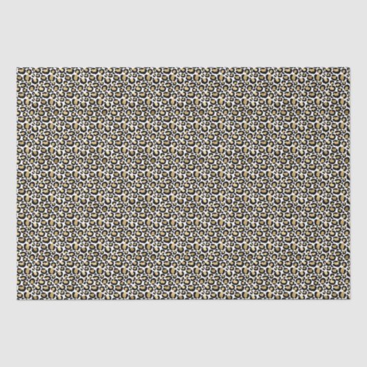 Papier Mousseline Empreinte de léopard noir or (Recto)
