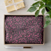 Papier Mousseline Empreinte de léopard noir rose glam (Cadeau)