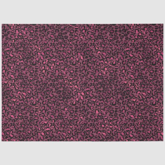 Papier Mousseline Empreinte de léopard noir rose glam (Recto)