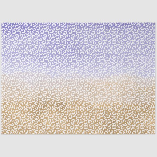 Papier Mousseline Empreinte de léopard Ombre or blanc violet (Recto)