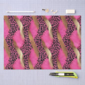 Papier Mousseline Empreinte de léopard or de glam rose fille (Artisanat)