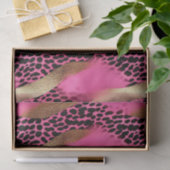 Papier Mousseline Empreinte de léopard or de glam rose fille (Cadeau)