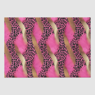 Papier Mousseline Empreinte de léopard or de glam rose fille