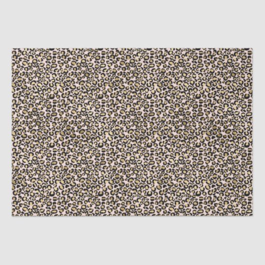 Papier Mousseline Empreinte de léopard or rose Blush (Recto)