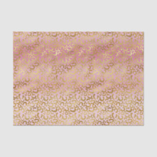Papier Mousseline Empreinte de léopard or rose Ombre