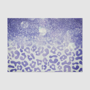 Papier Mousseline Empreinte de léopard Parties scintillant bleue